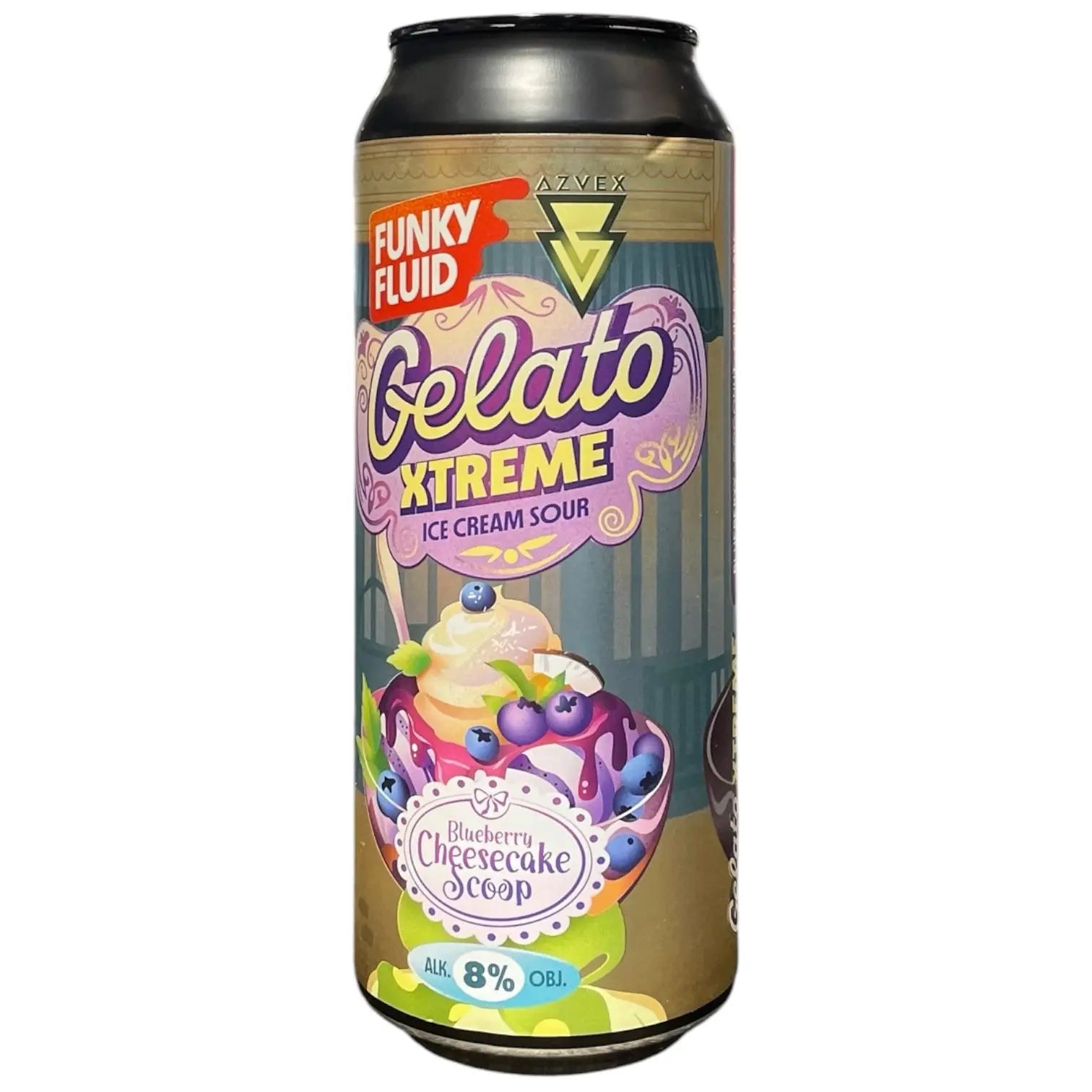 FUNKY FLUID GELATO XTREME BLUEBERRY CHEESCAKE SCOOP ICE CREAM SOUR 50CL