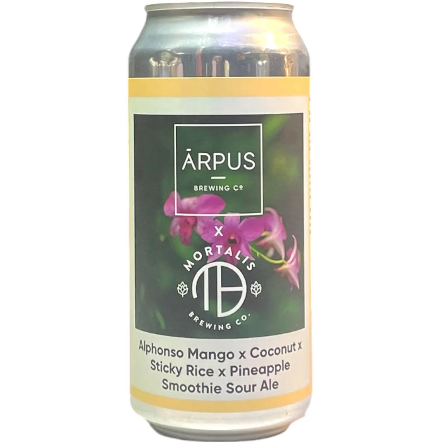 ARPUS X MORTALIS APHONSO MANGO COCONUT STICKY RICE PINEAPPLE SMOOTHIE SOUR ALE 44CL
