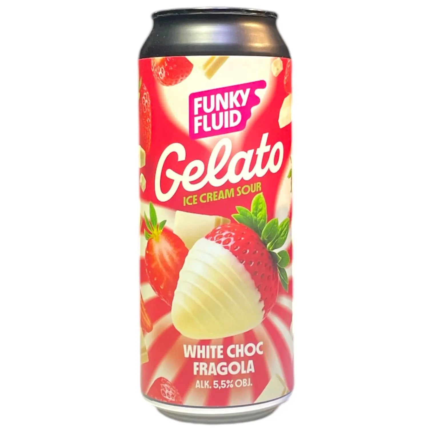 FUNKY FLUID GELATO ICE CREAM SOUR WHITE CHOC FRAGOLA 50CL