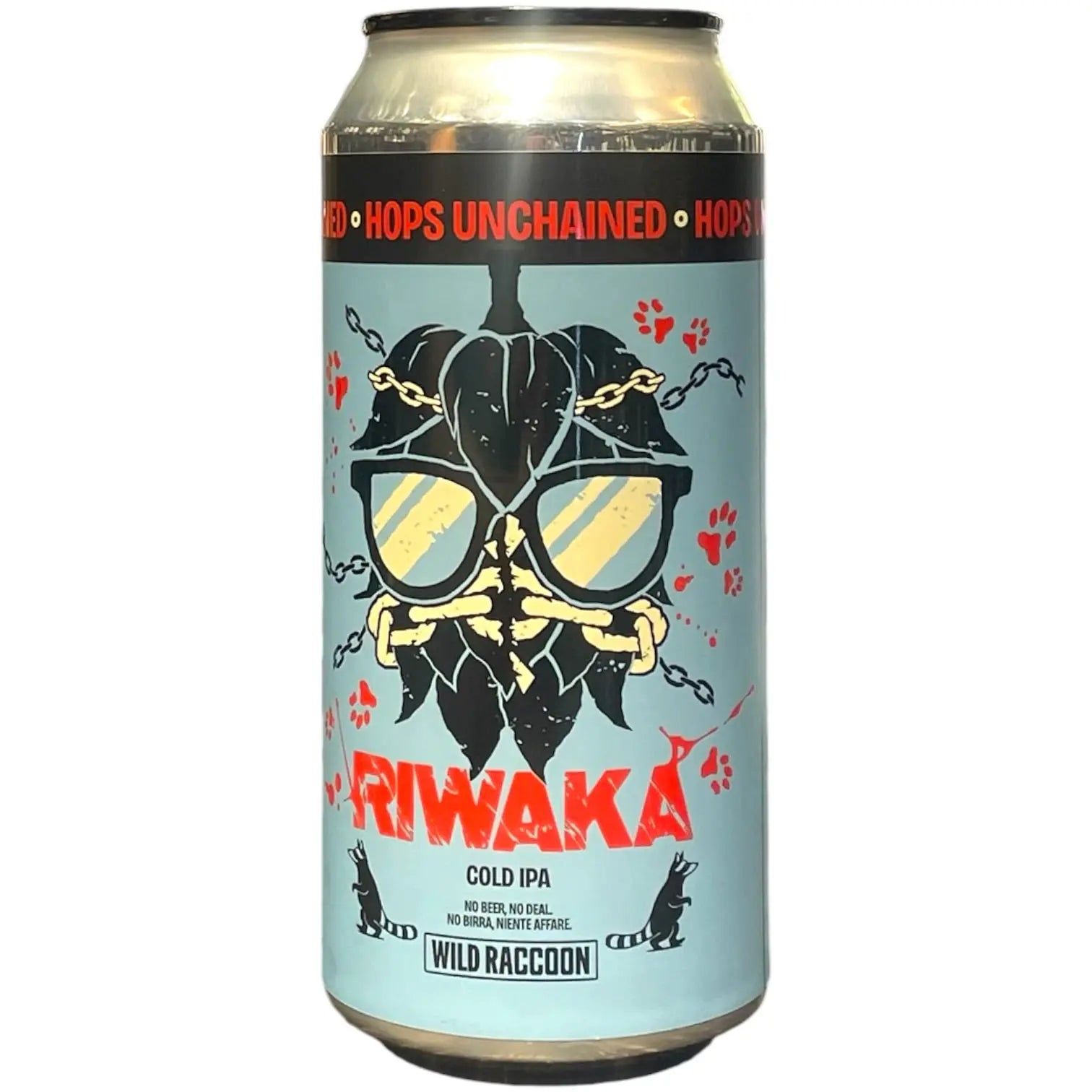 WILD RACCOON HOPS UNCHAINED RIWAKA COLD IPA 44CL