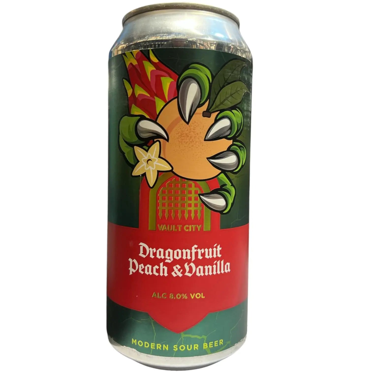VAULT CITY DRAGONFRUIT PEACH AND DANILLA MODERN SOUR BEER 44CL