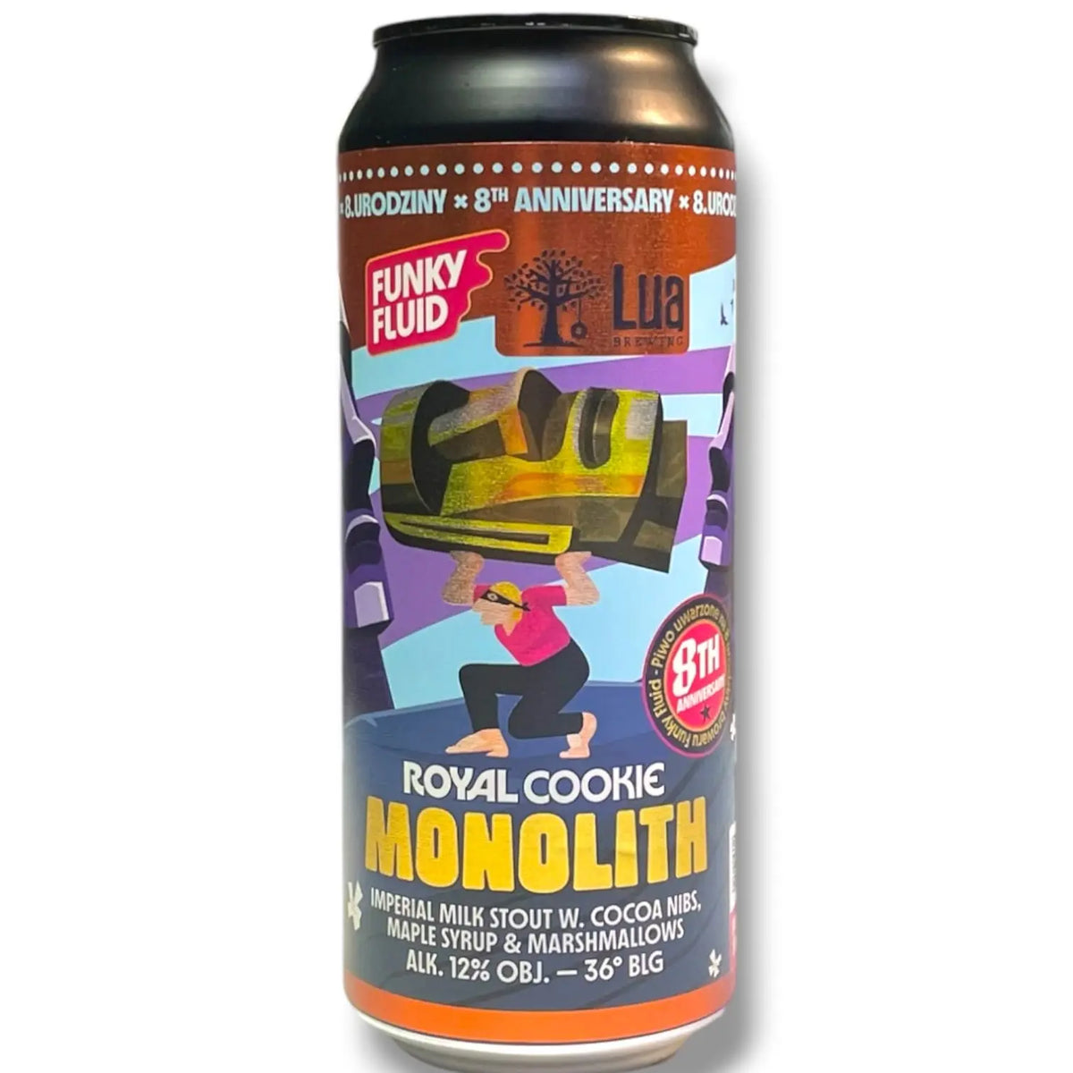 FUNKY FLUID MONOLITH IMPERIAL MILK STOUT CON COCOA NIBS MAPLE SYRUP Y MARSHMALLOWS 50CL