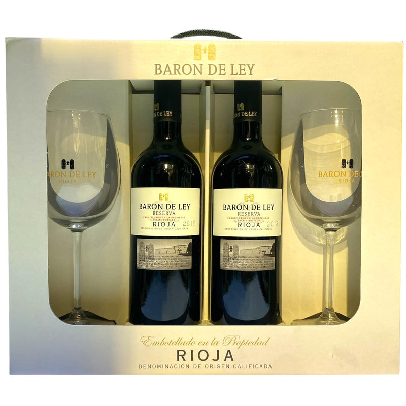BARON DEL REY - ESTUCHE 2 BTL + COPAS - RESERVA RIOJA 2018