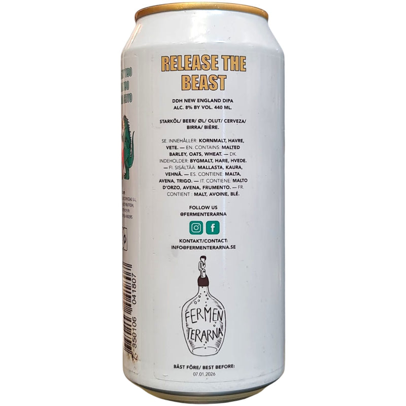 FERMENTERARNA / RELEASE THE BEAST - DDH NEW ENGLAND DIPA -  44CL