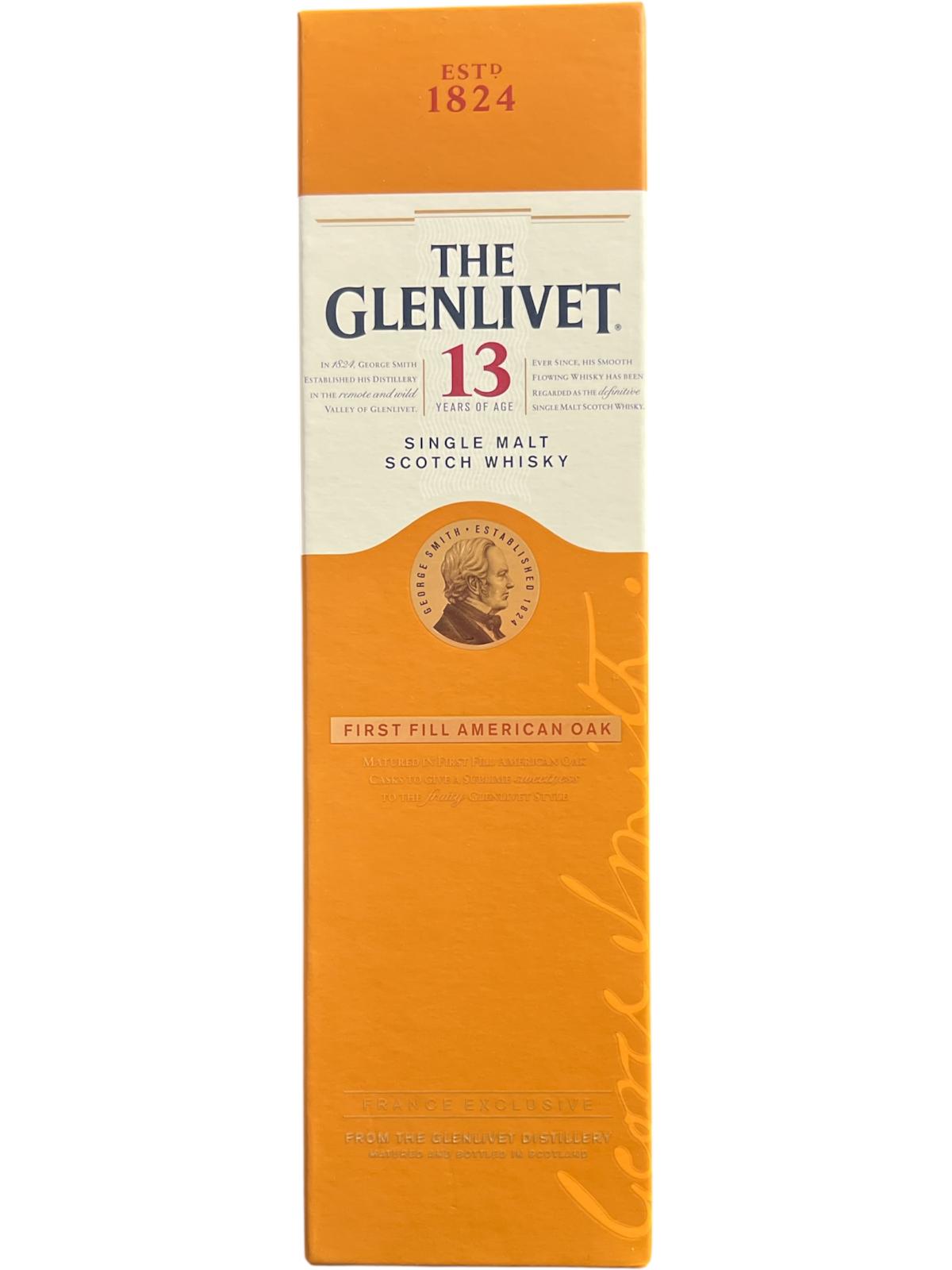 GLENLIVET 13 AÑOS/ FIRST FILL AMERICAN OAK  - SINGLE MALT - 70CL