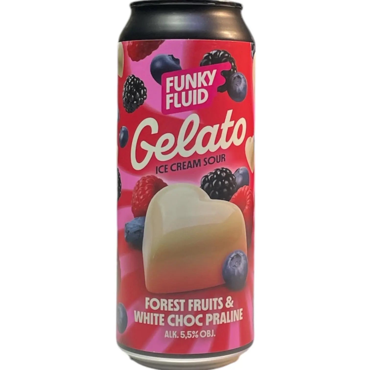 FUNKY FLUID GELATO FOREST FRUIT WITH WHITE CHOCOLATE PRALINE ICE CREAM SOUR 50CL