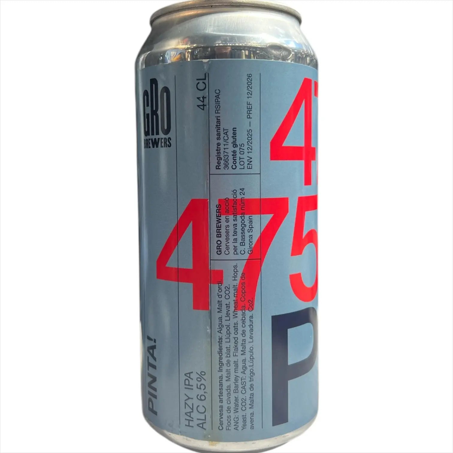 GRO BREWERS PINTA HAZY IPA 44CL